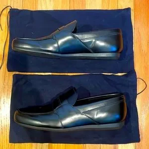 Prada | Shoes | Prada Black Leather Slipon Loafers Like New  display picture 3